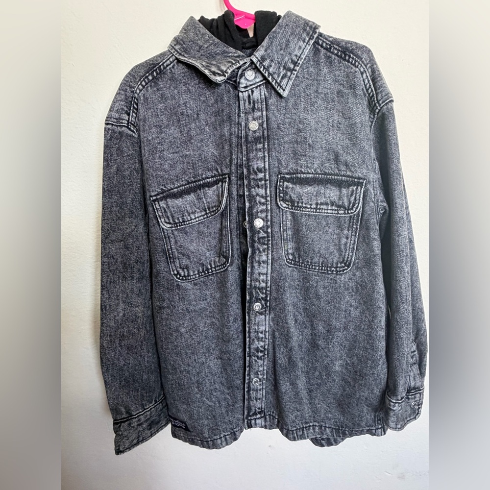 H&M Charcoal Denim Shirt Jacket